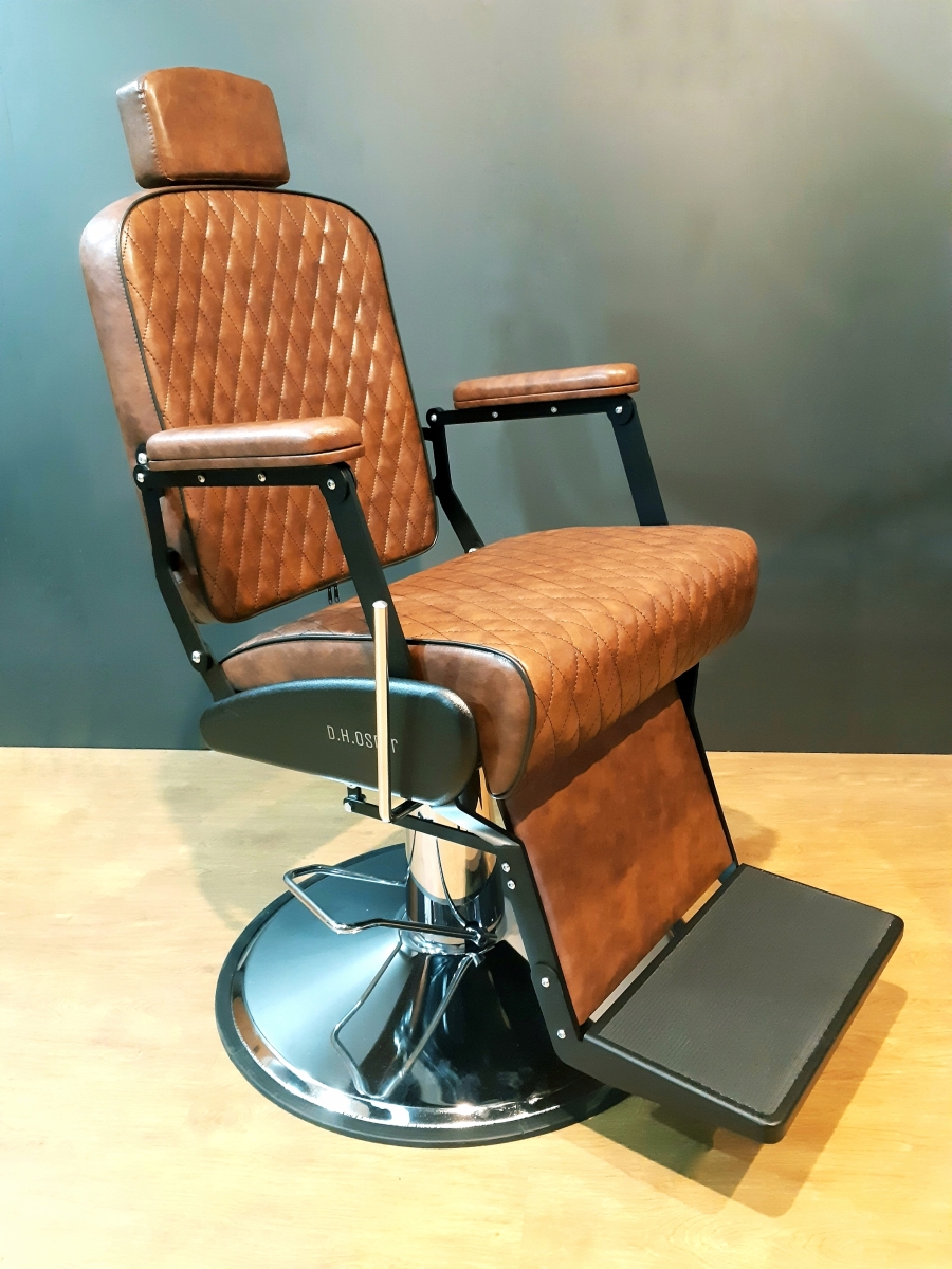 Cadeira de Barbeiro D.H.OSTER - Steel Diamond Brown - BARBEIROS ONLINE